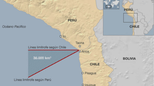 mapa limites maritimos peru chile