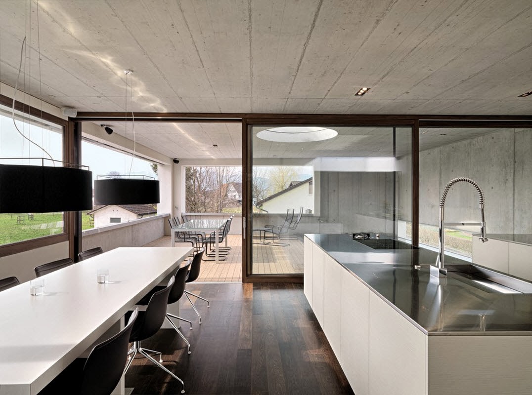 Ruang Makan Modern Dengan Dinding Kaca Majalah Rumah 