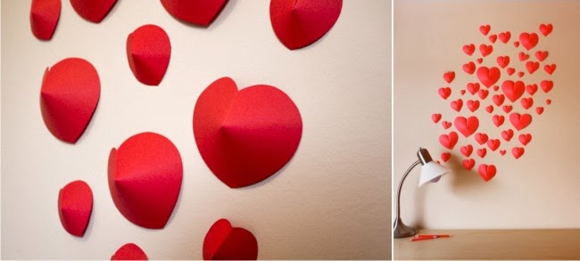 Como Fazer Corações de Papel 3D coração em 3d, decoração com coração, decoração com corações, corações em 3d