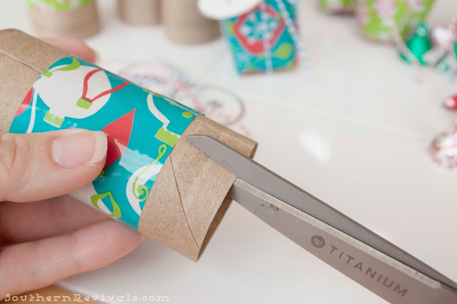 DIY Christmas Advent Calendar with Cardboard Tube Treat Boxes