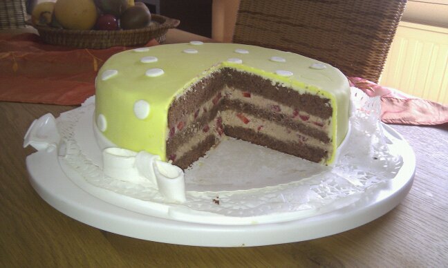 Petras Back-Basteleien: Pünktchen-Torte