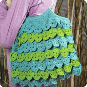 Cartera con volados a Crochet Cartera con volados a Crochet