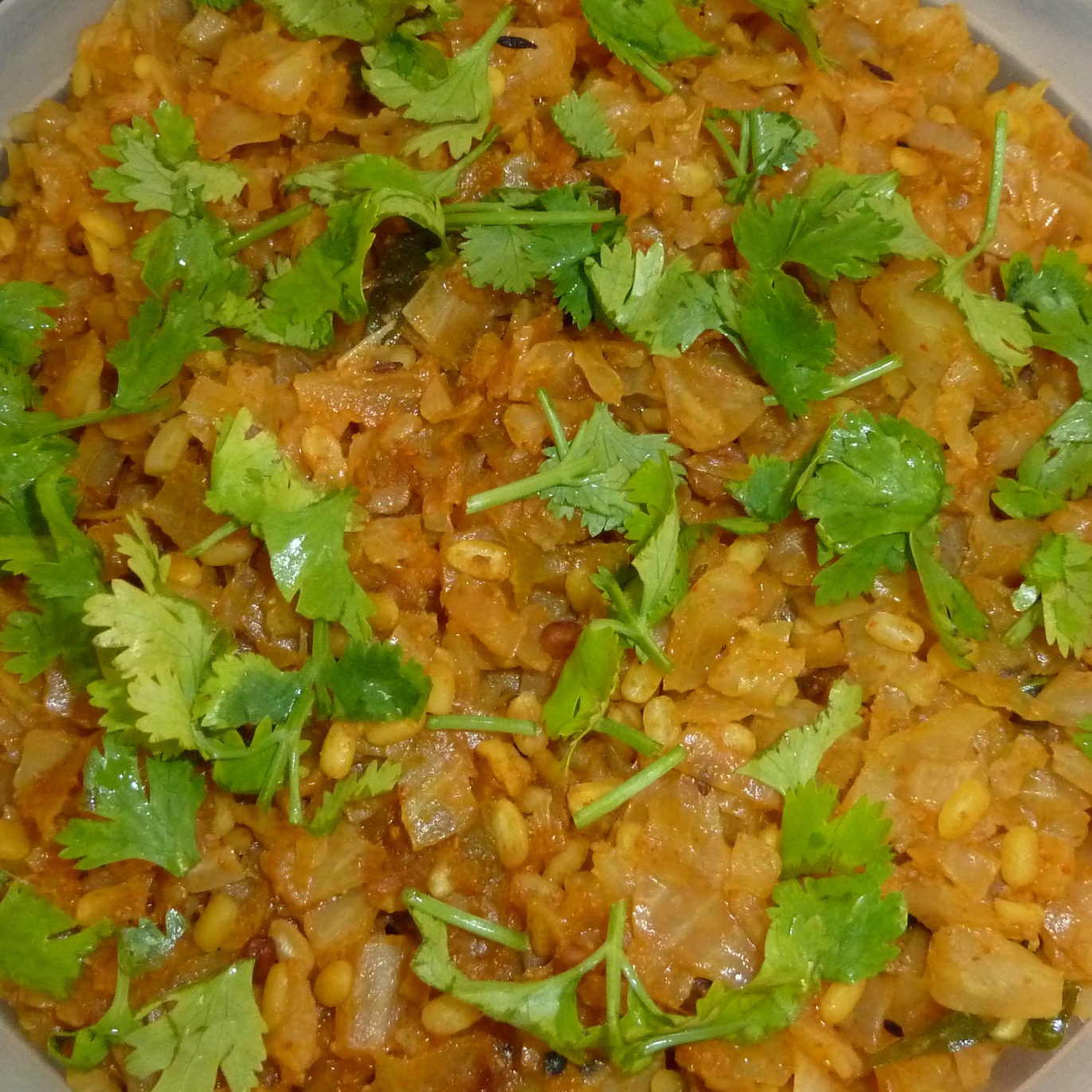 Andhra Delicacies CABBAGE PESARAPAPPU CURRY