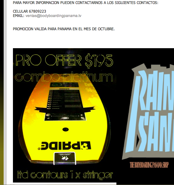 viviendo el SURF PANAMÁ BODYBOARD CAPTURA ESTAS OFERTAS DE PRIDE