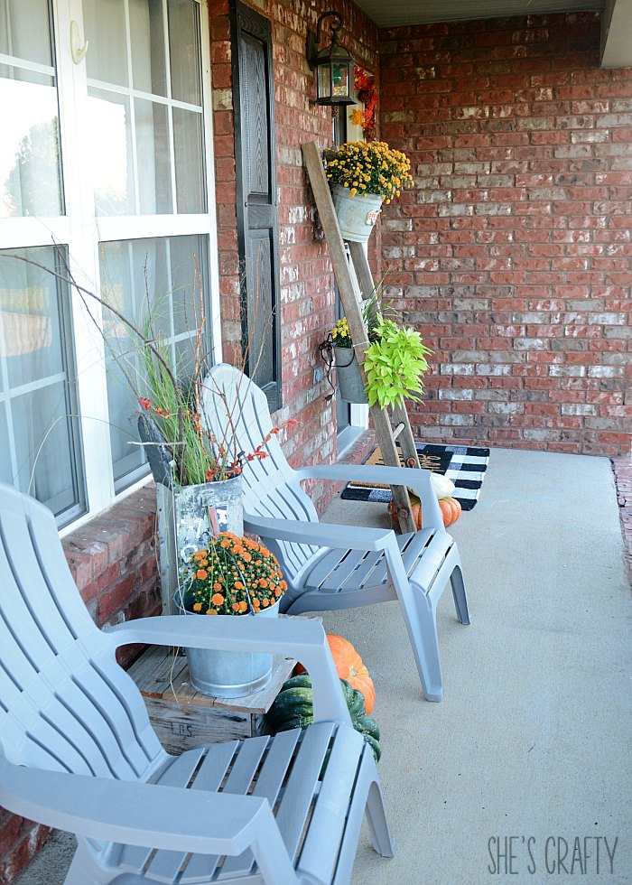 She's Crafty Fall Front Porch on a budget with vintage finds
