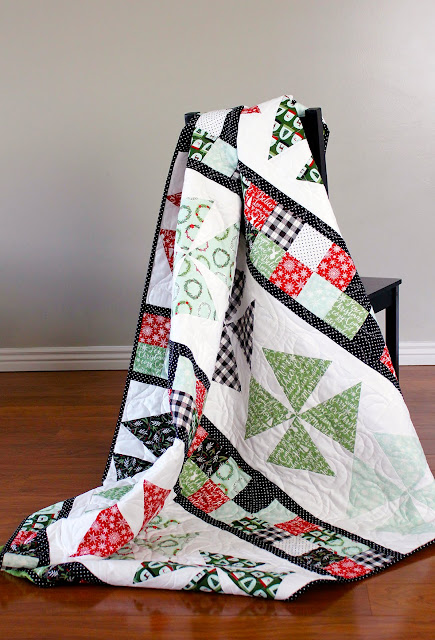 Pinwheels and Patchwork - a free quilt pattern from A Bright Corner