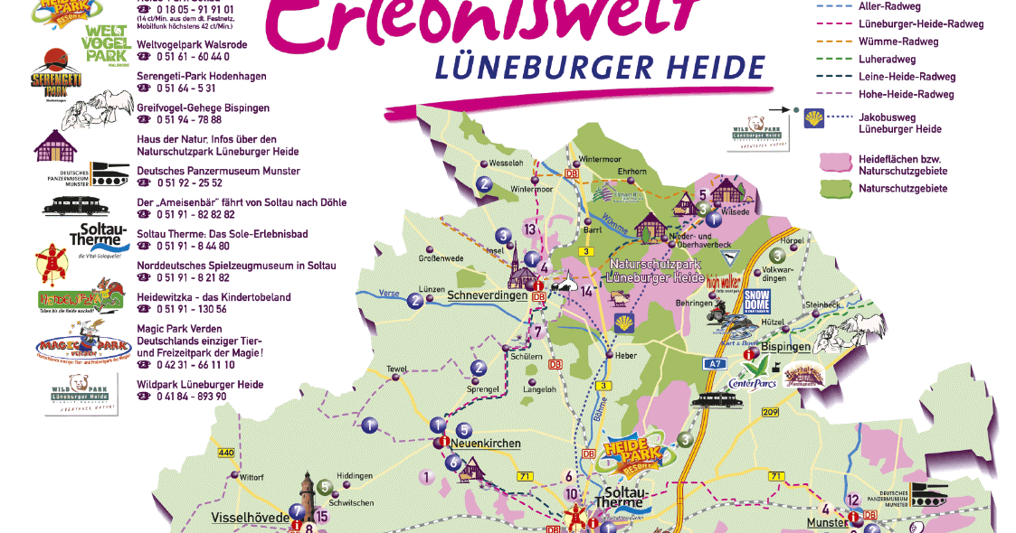 Karte Erlebniswelt Lüneburger Heide
