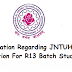 Information Regarding JNTUH Rule Of Exemption For R13 Batch Students 
