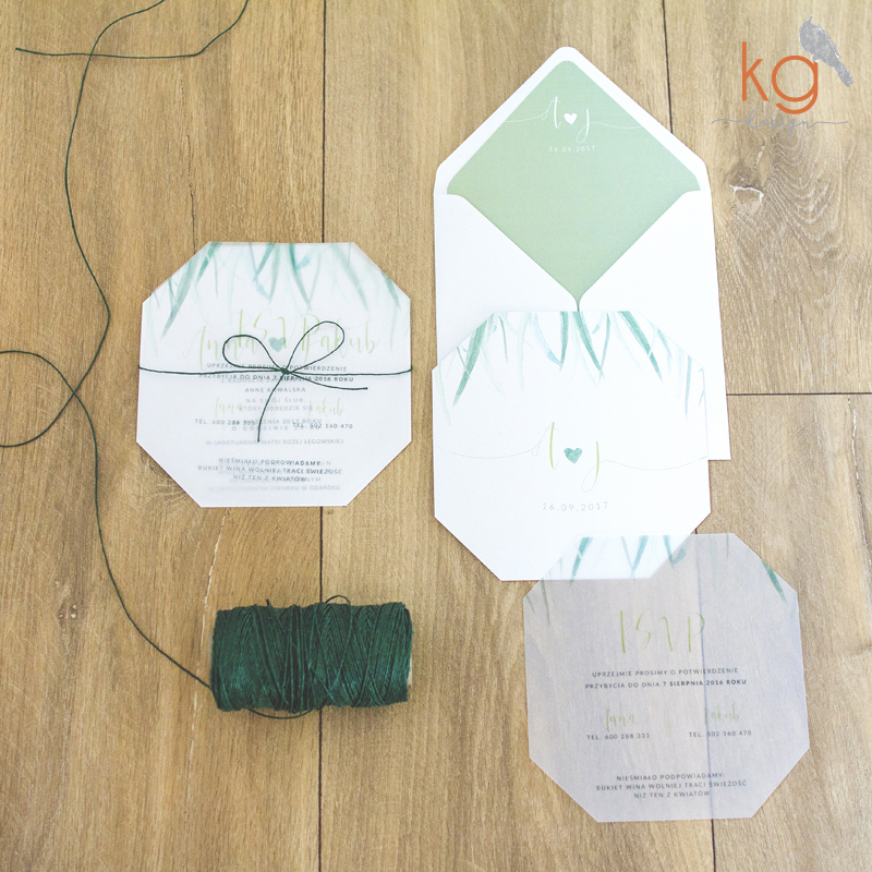 greenery, akwarele, geometryczne, boho, rustykalne, zielone, motyw roślinny, zaproszenie na kalce, ozdobna koperta, oryginalne, nietypowe, geometryczne zaproszenia slubne, papeteria slubna, wyjatkowe, nietypowe, artystyczne, recznie robione, handmade, zaproszenie na kalce, niepowtarzalne, styl boho, rustykalny, projekt zaproszen slubnych, kg design, indywidualne projekty,