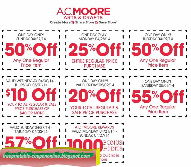 Absolutely free on-line printable ac moore discount coupons photo regarding Ac Moore Coupon Printable identified as Absolutely free on the net printable ac moore discount coupons