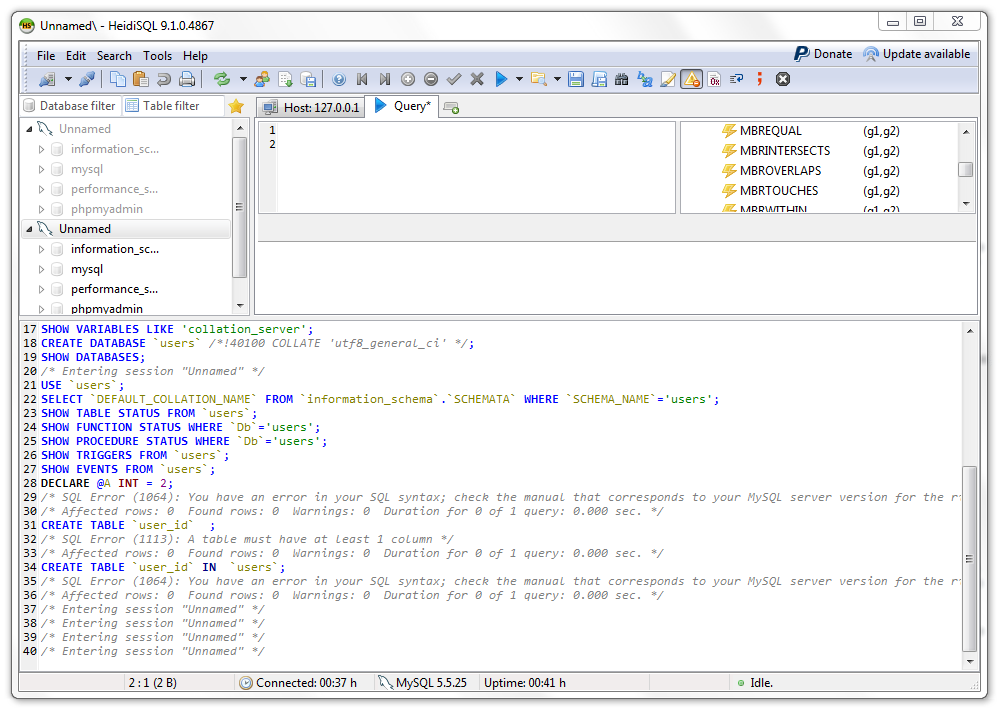 Query show. Create Table SQL. Программа HEIDISQL. SQL show. Запрос на создание таблицы SQL.