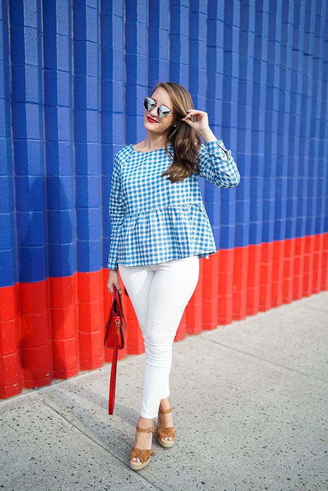 gingham peplum