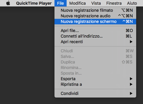come registrare schermo e audio mac