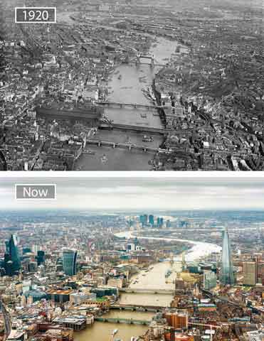 London - Inggris (1920 - Sekarang) Foto Kota Besar Dunia Before After
