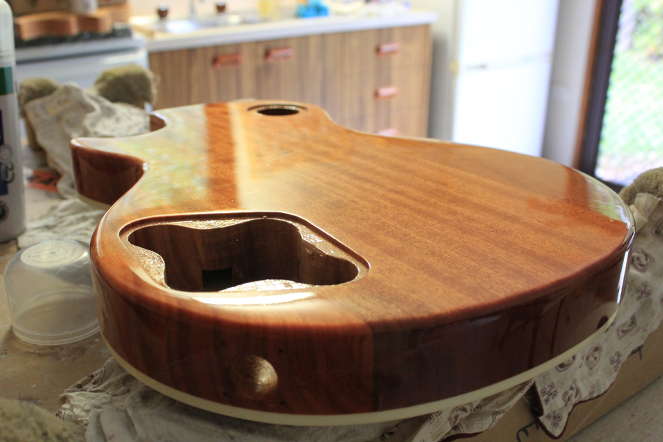 Guitar Kit Builder Jeremy's Mahogny Les Paul Final Clear Coats & TruOil