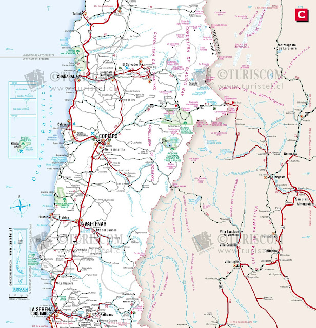 Mapa da Região do Atacama - 3ª região do Chile