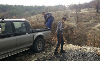 Up the top of the village throwing the dust into the dump Up the top of the village throwing the dust into the dump