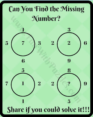 Logic Maths Circle Puzzle Question with Answer for Teens in Middle School