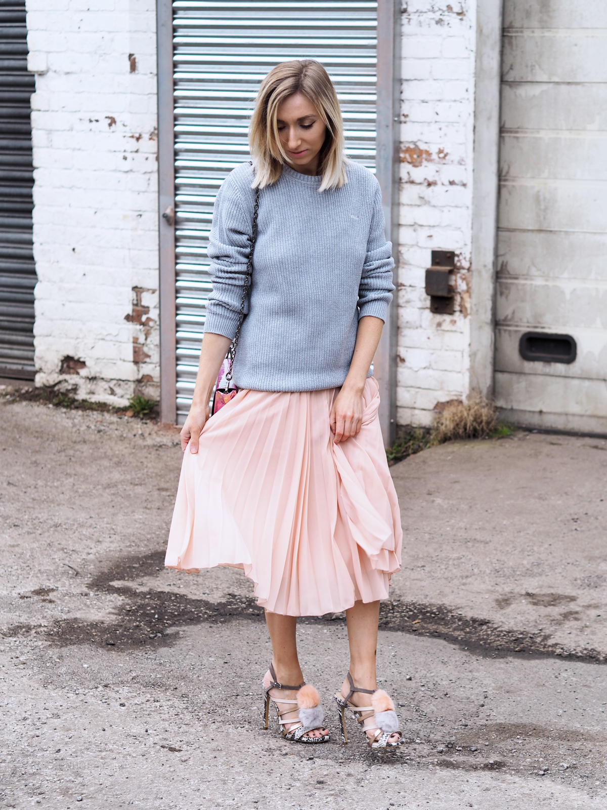 Old Harry Jumper and Pleated ASOS Skirt on Rock On Holly