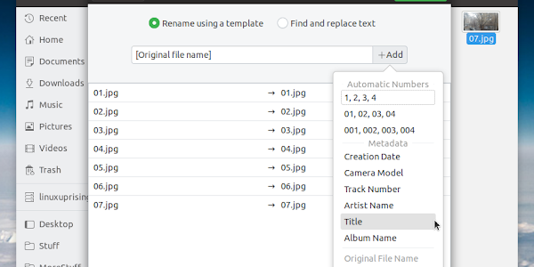 How To Enable Metadata-Based Batch Rename In GNOME Files (Nautilus) On Ubuntu