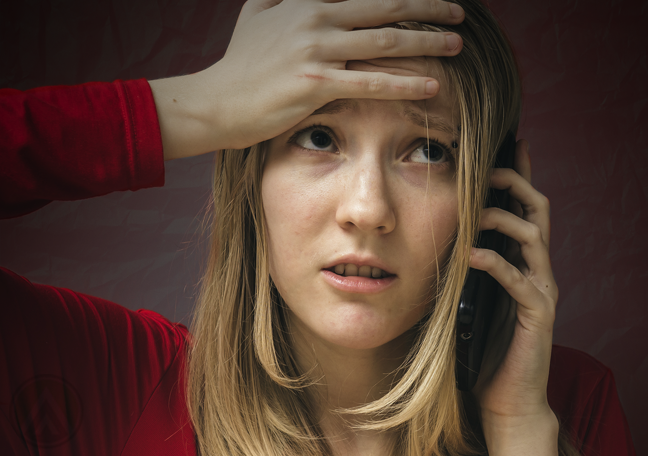 problematic woman in phone call