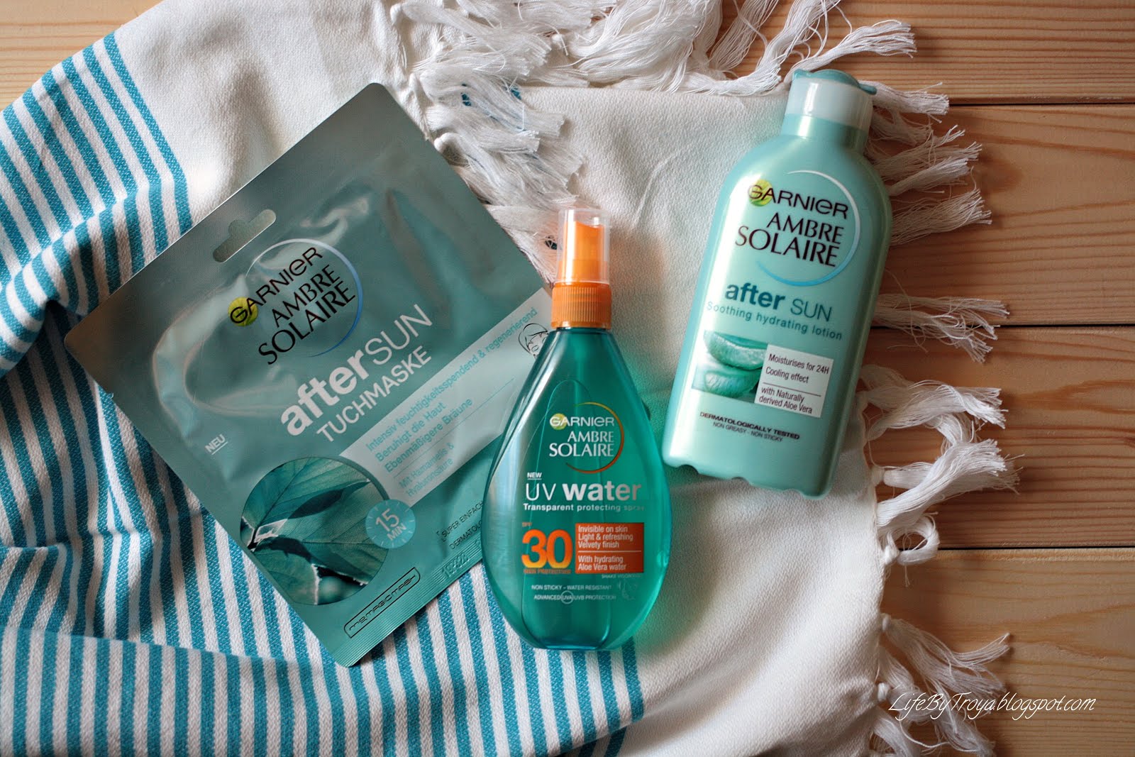 Review Garnier Ambre Solaire UV Water SPF30, After Sun Soothing