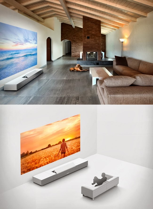 Sony Ultra shortthrow projector that displays a 147inch 4K image on a