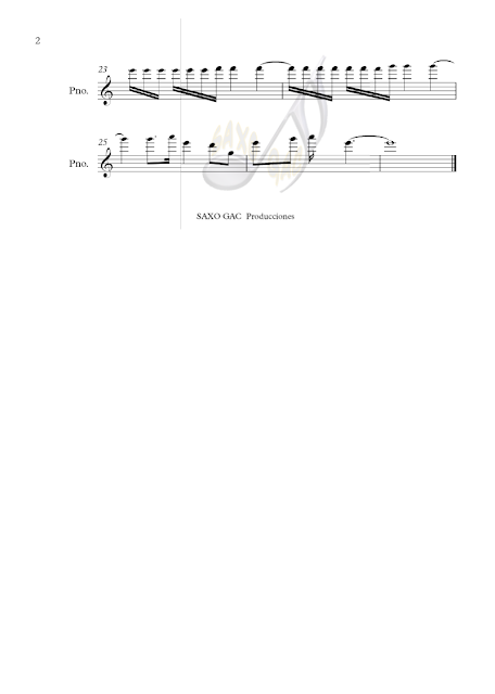 2 Balada para Adelina Partitura en clave de Sol de Saxo Alto, violín, trompeta, flautas, corno, trompa, oboe, tenor, soprano, clarinete...
