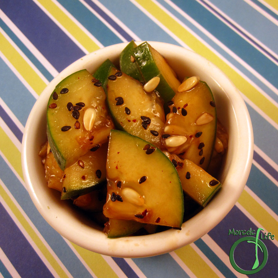 Morsels of Life - Sweet and Tangy Cucumber Salad - A simple and refreshingly tangy cucumber salad with rice vinegar, soy sauce, sesame, and lots of flavor.