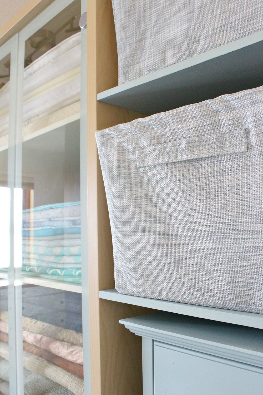 Pale Blue Fabric Storage Bins