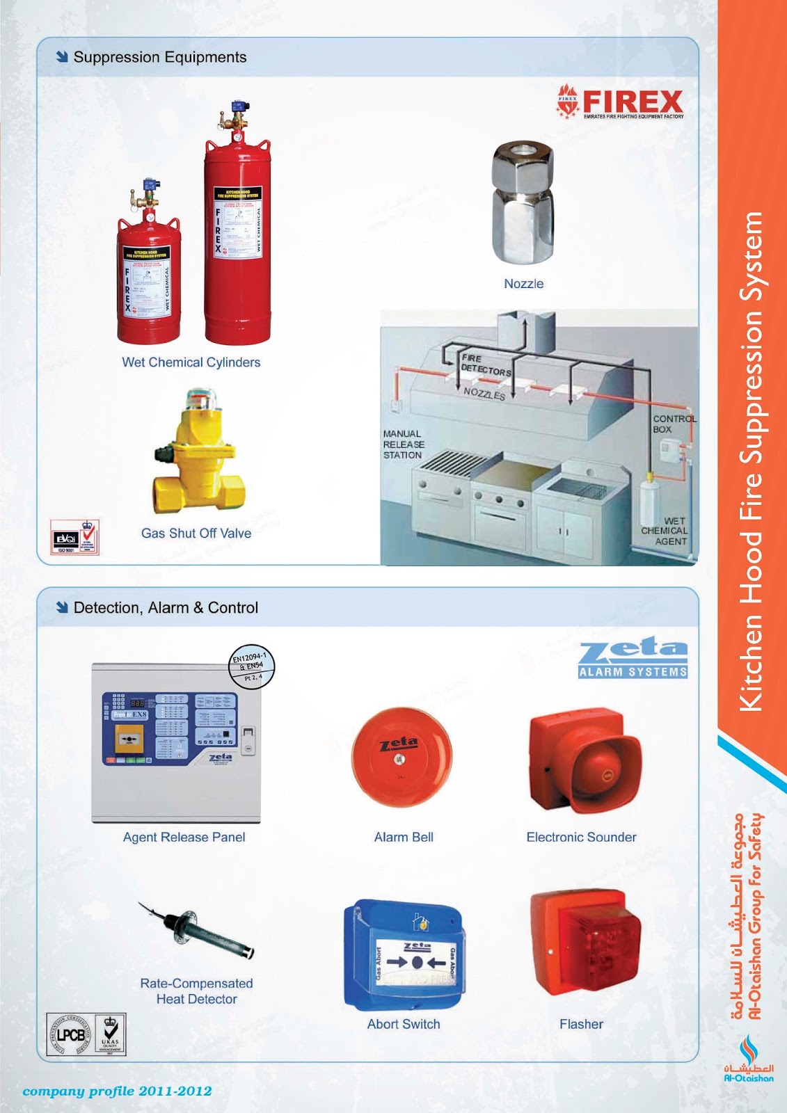 ZETA FIRE ALARM Jeddah Supplier Kitchen Hood System نظام غطاء المطبخ