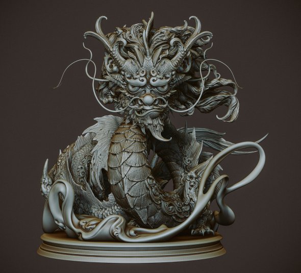 As esculturas e modelos 3D de fantasia e mitologia chinesa de Zhelong Xu Zhelong Xu artstation arte esculturas modelos 3D fantasia chinesa mitologia