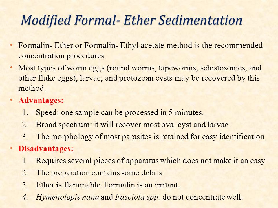 Flotation Technique For Stool Examination Procedure Decoration Day
