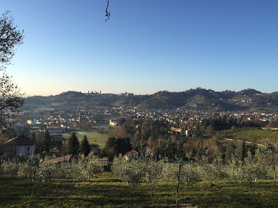 View from Sentiero 533 to Città Alta of Bergamo.