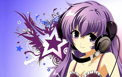 Anime Girl with Headphones Wallpaper 2