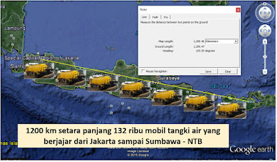 Hujan 1 milimeter yang jatuh di Jakarta volumenya setara  air dalam 132 ribu mobil tangki air