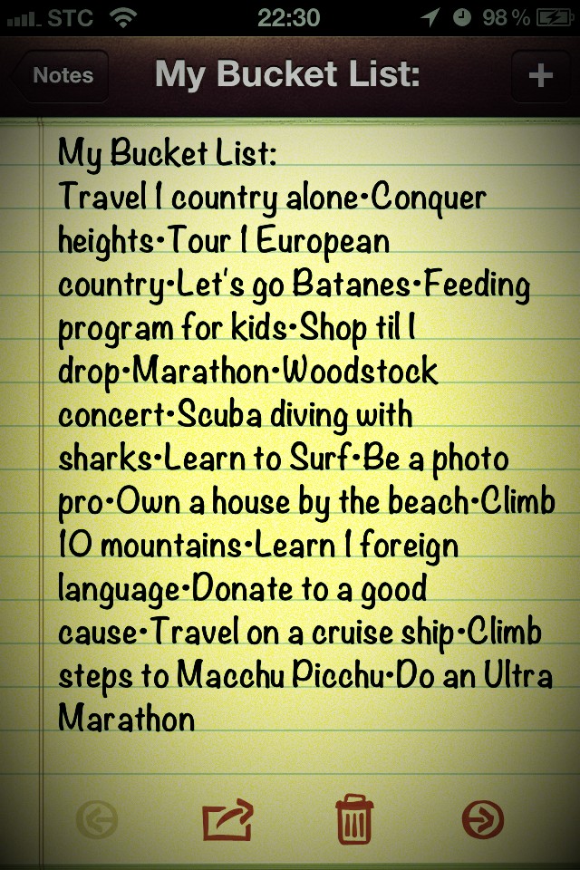 My Bucket List