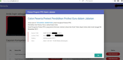 Notifikasi pretest PPGJ