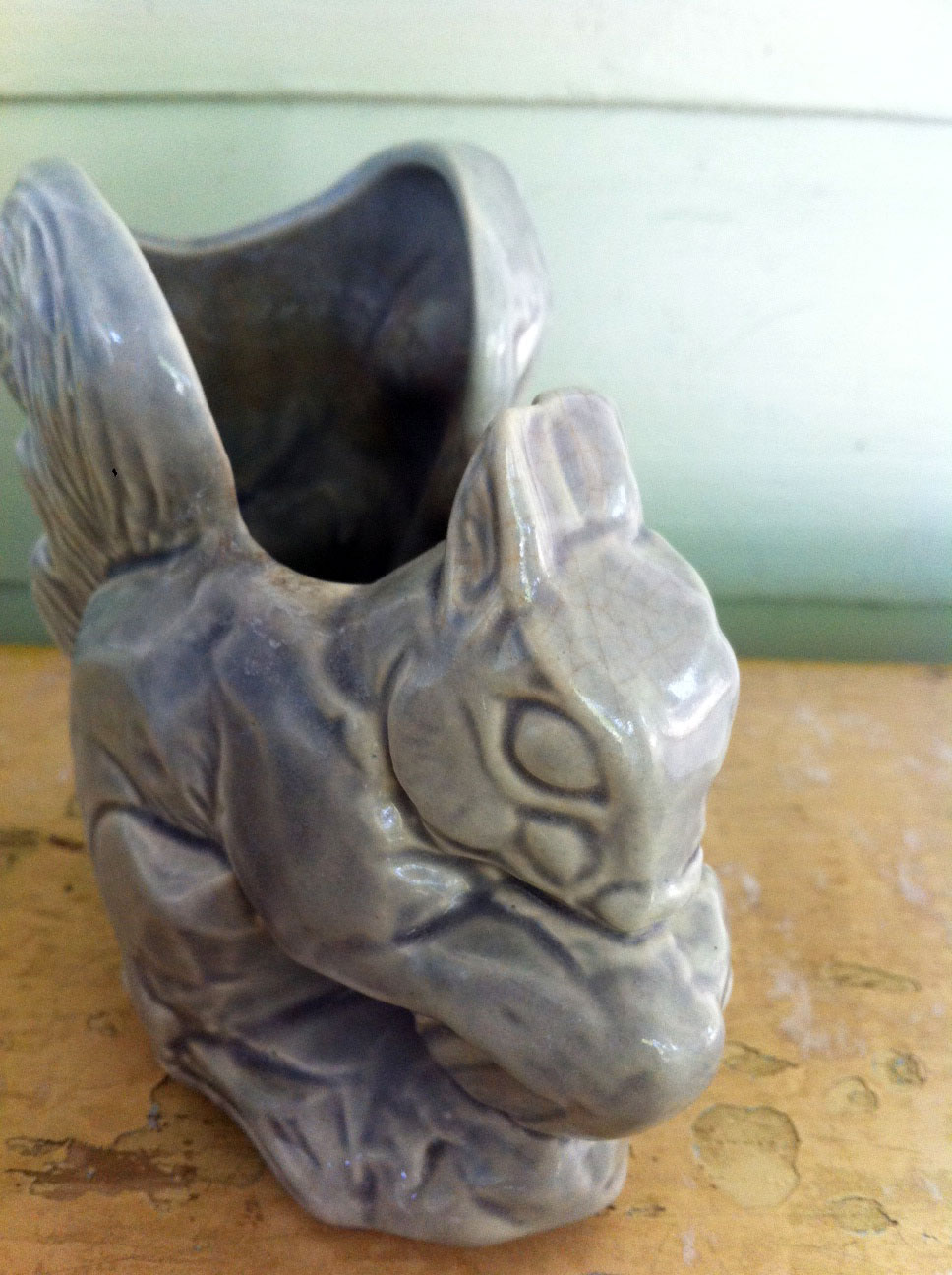 junk2funk Vintage Mccoy Gray Squirrel Planter