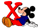 Alfabeto de Mickey Mouse en diferentes posturas y vestuarios x.