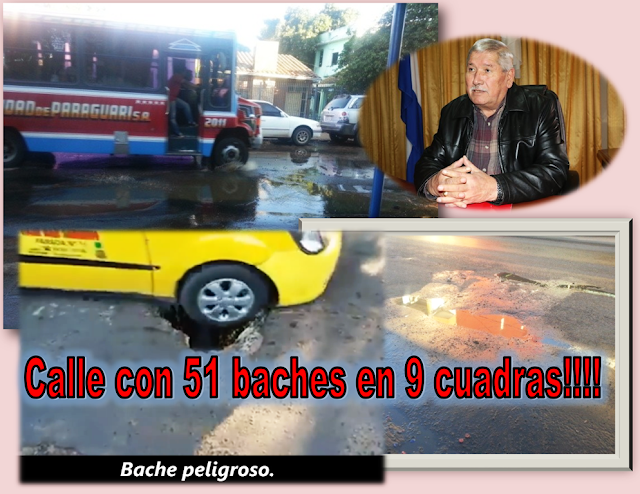 ¡San Lorenzo: Calle con 51 baches en 9 cuadras!!!!