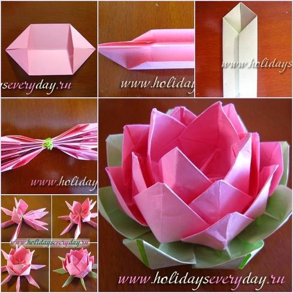 Flor de loto en origami | Manualidades