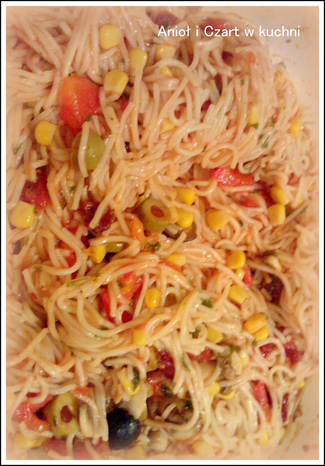 Anioł i Czart w Kuchni Japoński makaron z warzywami z patelni