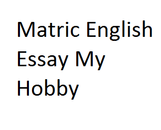 Hobby essay my 6+ Essays