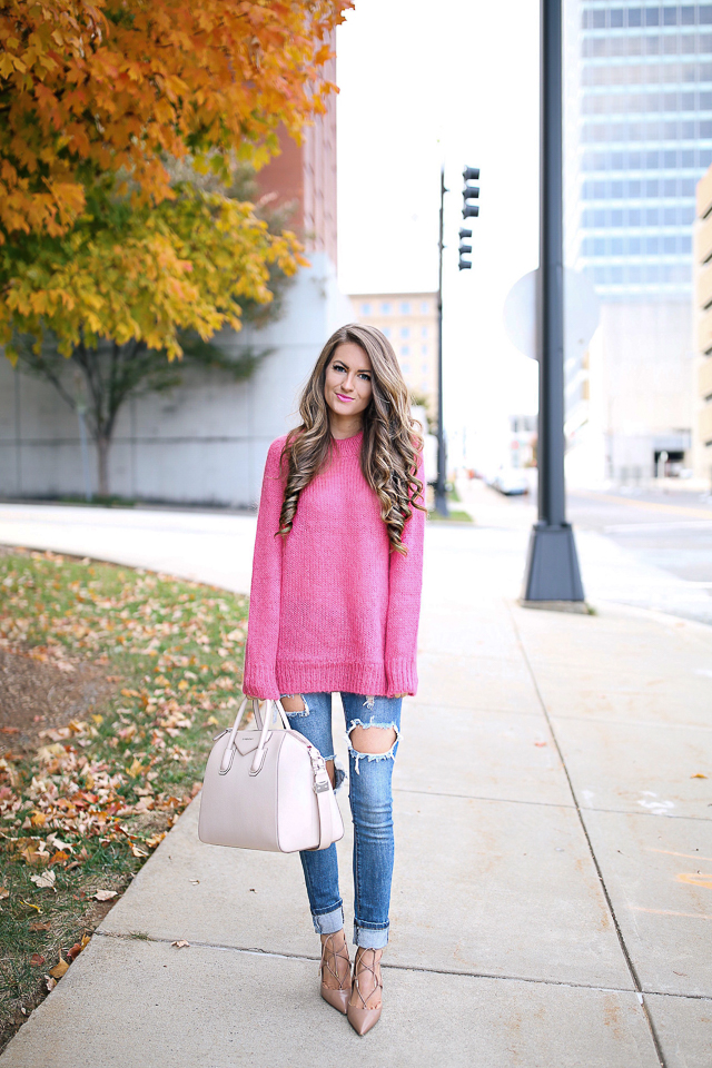 Hot Pink Sweater | Southern Curls & Pearls | Bloglovin’