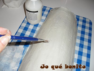 Teja decorada con papel de arroz