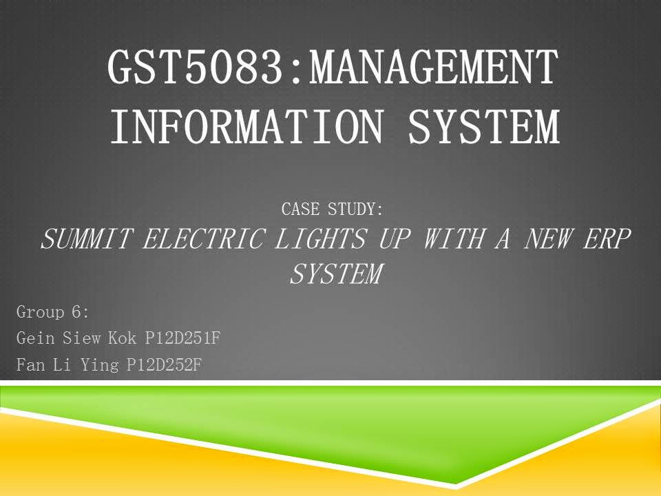 Yokis s Utopia CHAPTER 9 SUMMIT ELECTRIC LIGHTS UP WITH A NEW ERP SYSTEM