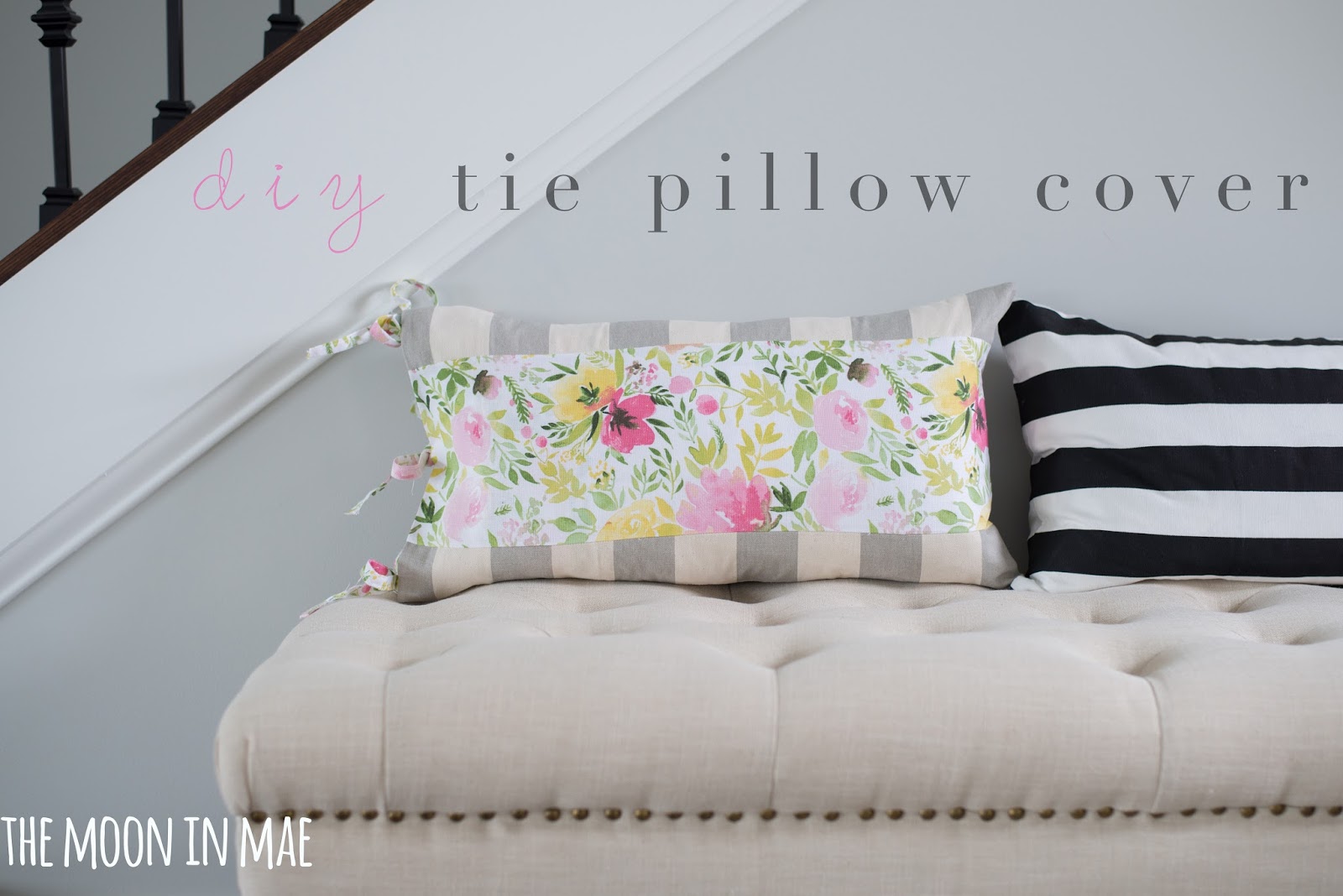 The Moon in Mae {diy} tie pillow cover