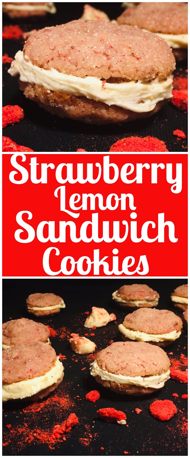 Strawberry Lemon Sandwich Cookies