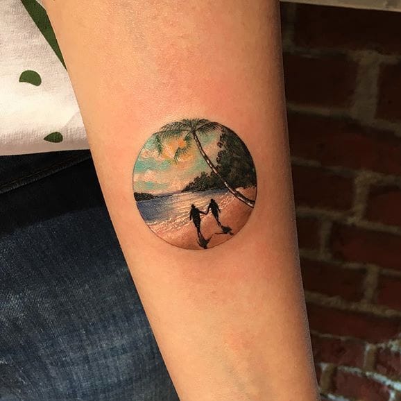 Wonderful Scenery Tattoos in Miniature Circles by Eva Krbdk